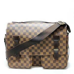 Authentic Louis Vuitton Broadway Ebene Brown Damier Shoulder Bag mn548-021726